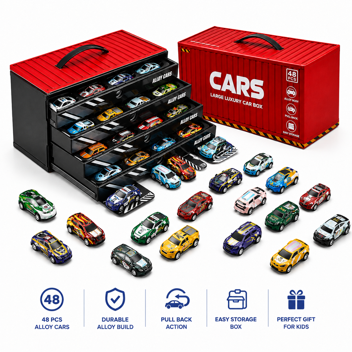 48-Piece Alloy Mini Car Set