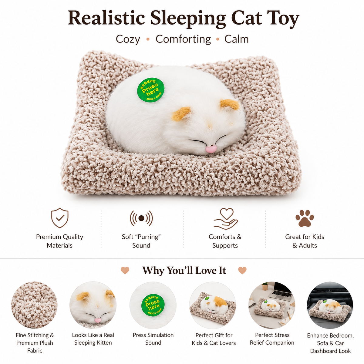 Cute Sleeping Cat That Sounds" Meowww"
