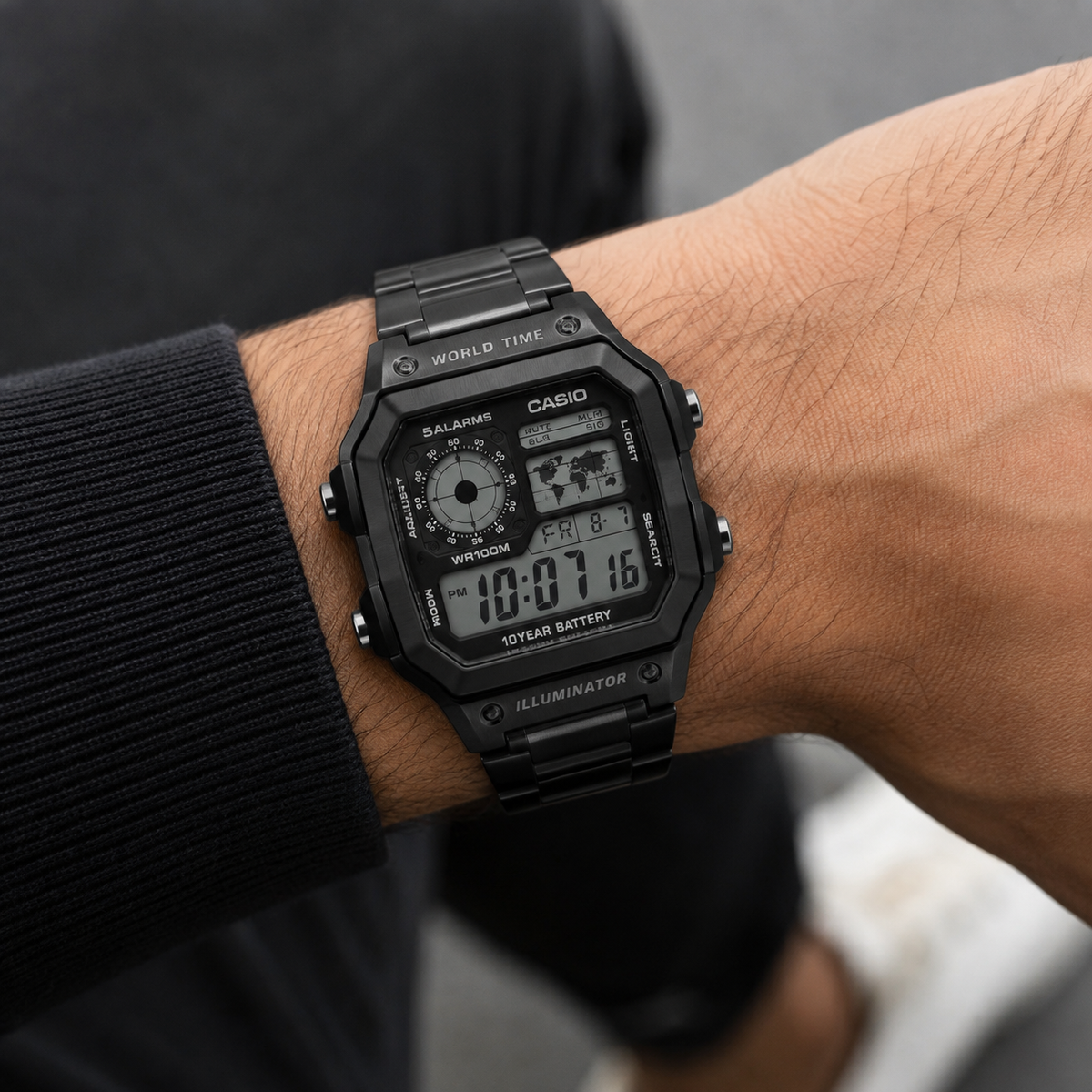 Casio World Time – Timeless Black Metal Classic