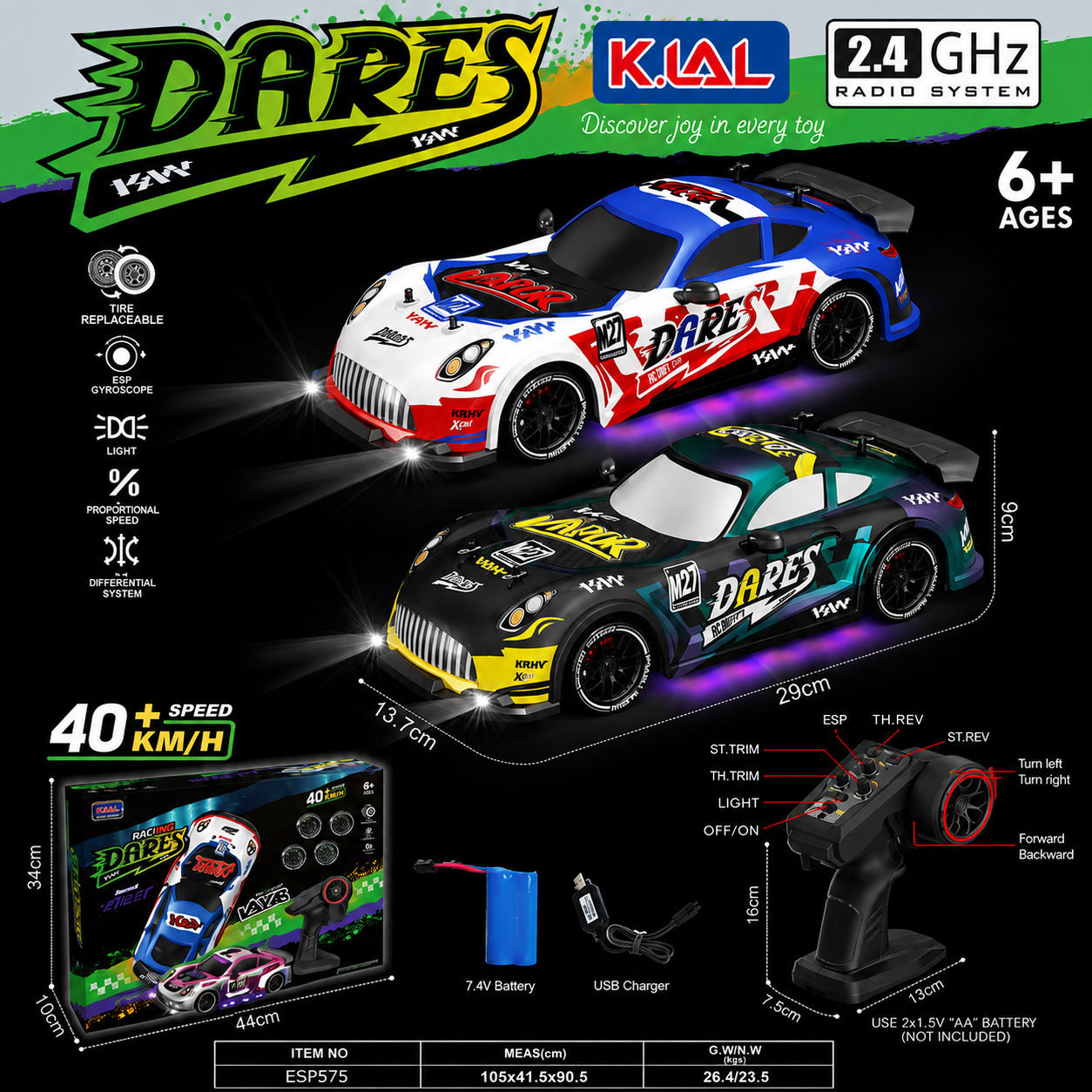 40+ KM/H Drift Car With Built-In Gyroscope for Pro-Level Control
