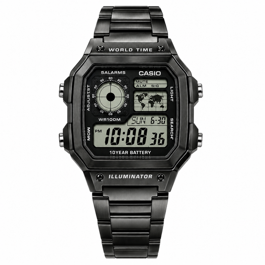Casio World Time – Timeless Black Metal Classic