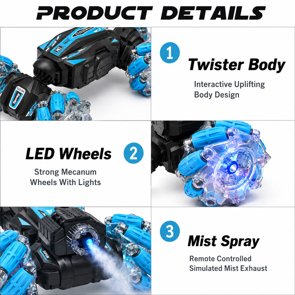 Twisting Mist Stunt Car – Drift, Twist & Spray