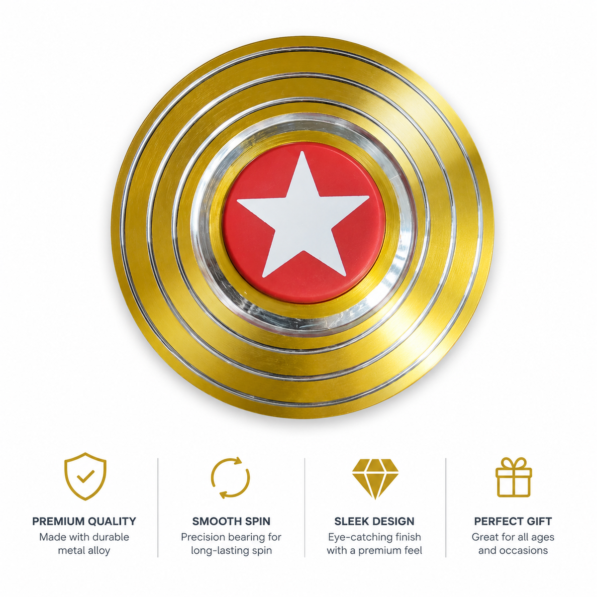Captain America Shield Spinner – Cool Stress Relief