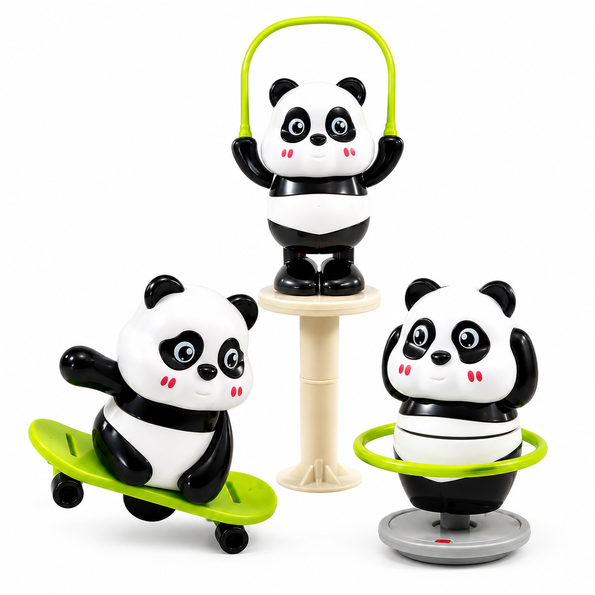 3-Piece Wind-Up Sports Panda Set