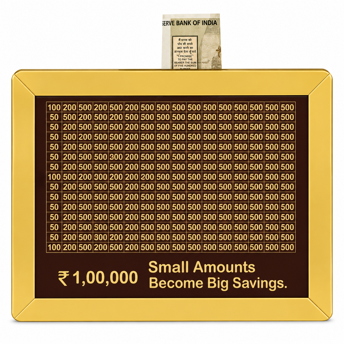 ₹1,00,000 Money Saving Chart Frame