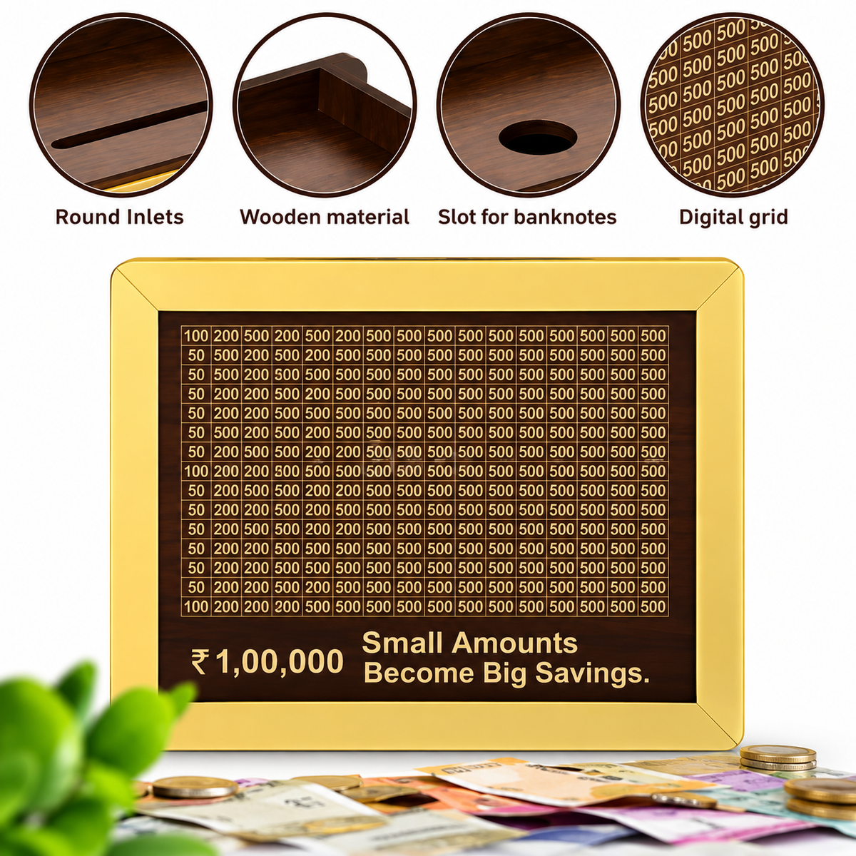 ₹1,00,000 Money Saving Chart Frame