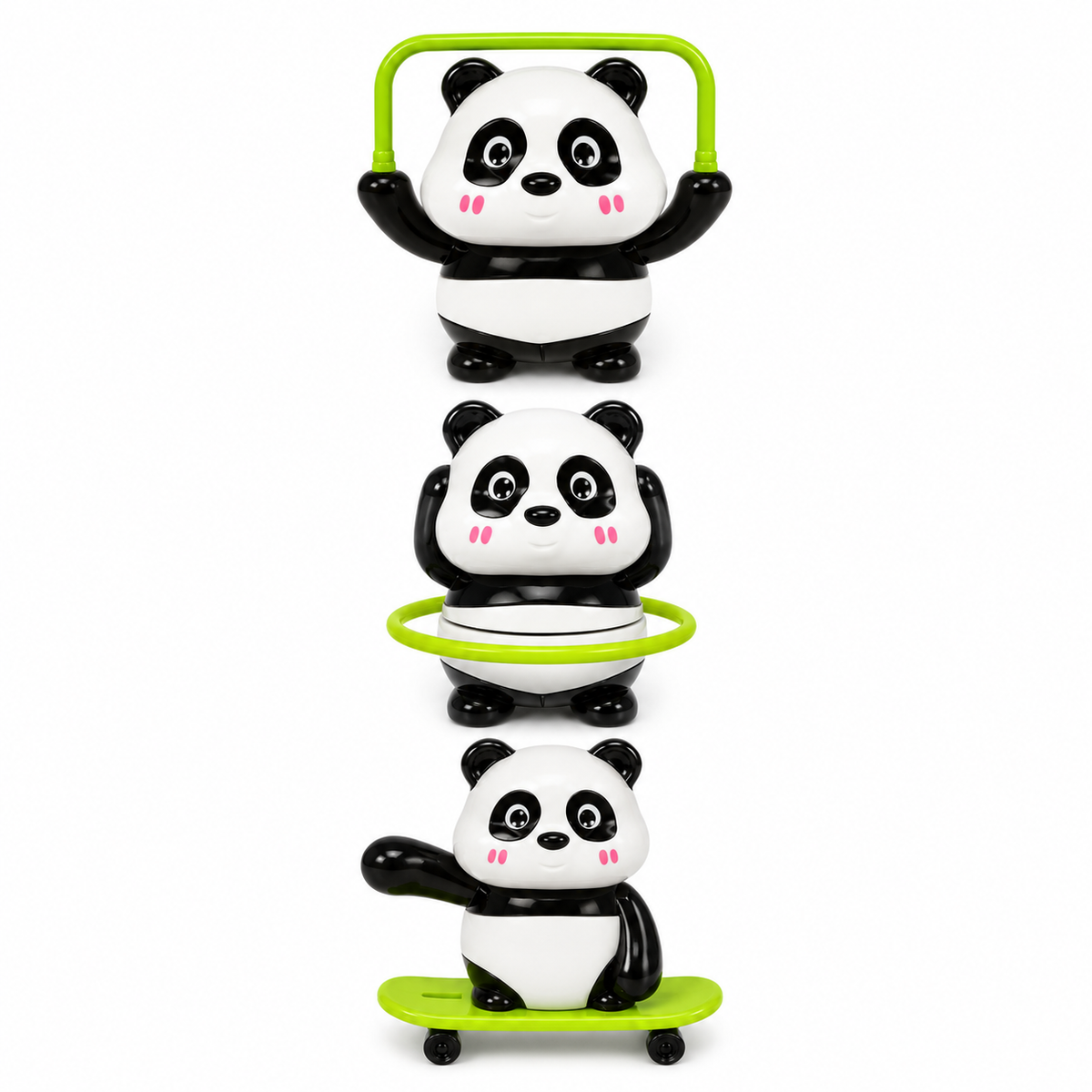3-Piece Wind-Up Sports Panda Set