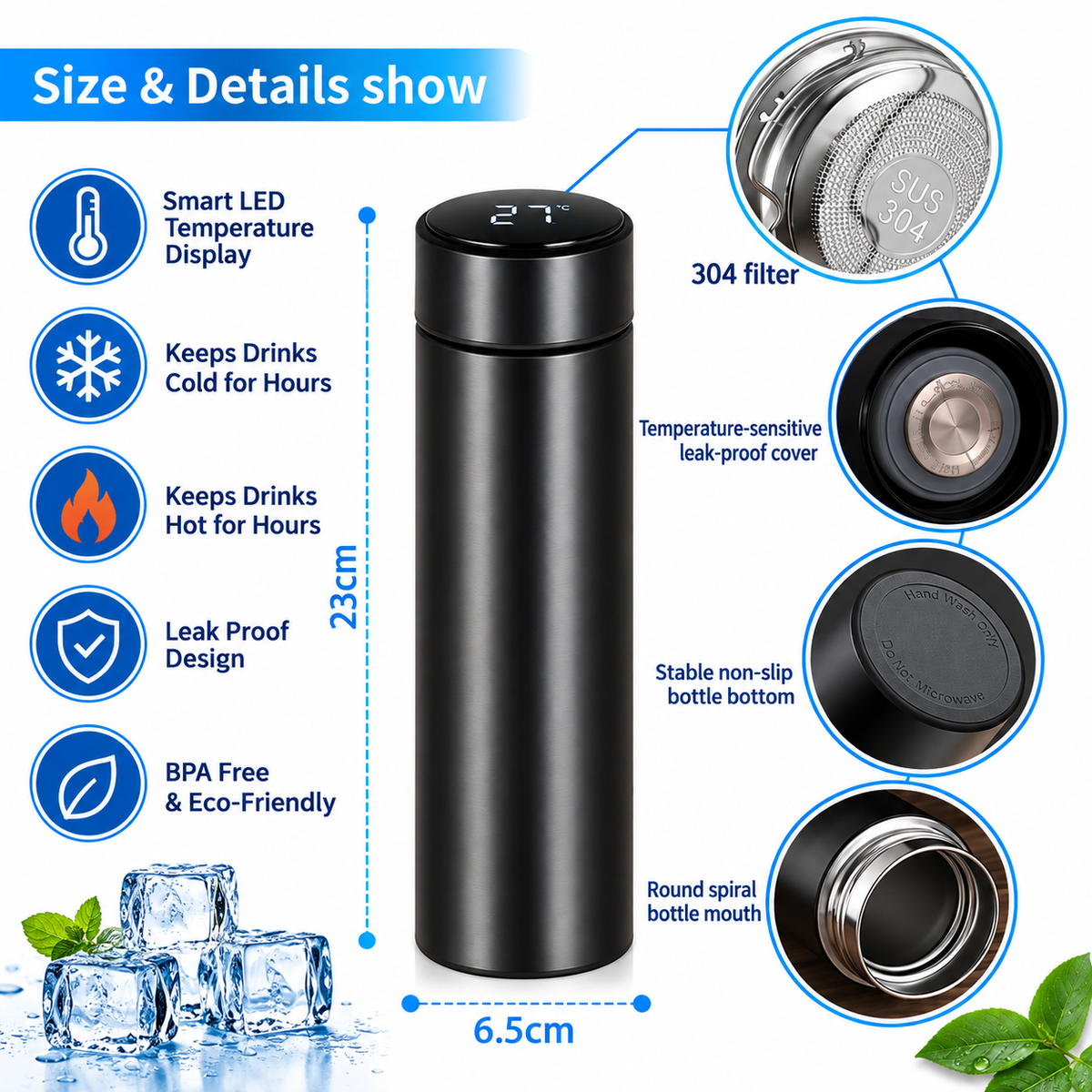 Smart LED Temperature Cup