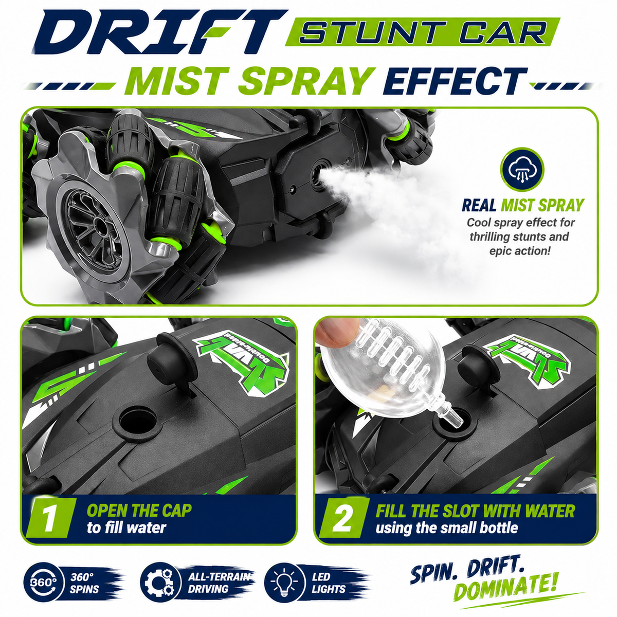 Double-Sided Stunt Car – Drifts, Flips & Mists