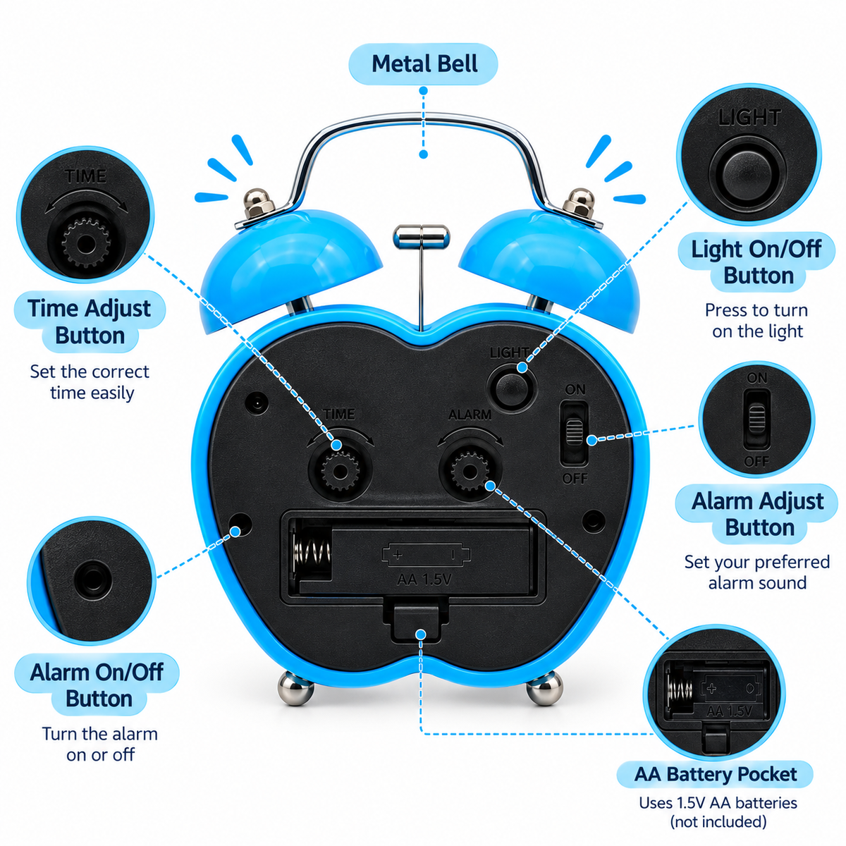 Apple Twin Bell Alarm Clock